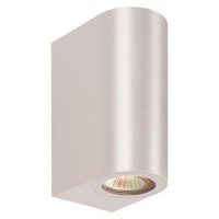 Φωτιστικό σποτ απλίκα τοίχου οβάλ up down (πάνω κάτω) χρώματος λευκό διπλής δέσμης πλαστικό GU10 220V στεγανό αδιάβροχο IP54 15cm x 9,5cm x 7cm για λάμπες led 