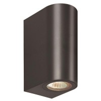 Σποτ τοίχου οβάλ up down (πάνω κάτω) απλίκα φωτιστικό χρώματος μαύρο διπλής δέσμης πλαστικό GU10 220V στεγανό αδιάβροχο IP54 15cm x 9,5cm x 7cm για λάμπες led 