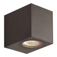 Φωτιστικό σποτ απλίκα τοίχου τετράγωνο down πλαστικό GU10 220V χρώματος μαύρο στεγανό αδιάβροχο IP54 εξωτερικού χώρου 8cm x 7cm x 9,5cm για λάμπες led 
