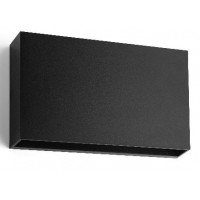 Απλίκα τοίχου φωτιστικό led up down 12W (2x6W) ορθογώνιο πλαστικό επίτοιχο μαύρο (ανθρακί) θερμό φώς 3000Κ στεγανό IP65 20cm x 3,9cm x 12,5cm 960lumen
