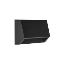 Απλίκα τοίχου φωτιστικό led 1,5W ορθογώνιο κυρτό πλαστικό επίτοιχο μαύρο (ανθρακί) εξωτερικού χώρου θερμό φώς 3000Κ στεγανό IP65 12.5cm x 3,3cm x 6cm 80lumen