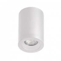 Φωτιστικό σποτ οροφής λευκό downlight (προς τα κάτω) απλίκα πλαφονιέρα πλαστική GU10 στρογγυλή 14cm x 6cm στεγανή IP54 εξωτερικού χώρου
