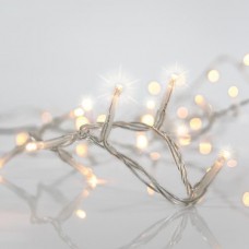 Χριστουγεννιάτικη flash led βροχή (κουρτίνα) με 288 λαμπάκια (φωτάκια) θερμά λευκά έως 60cm με επέκταση έως 3 και διάφανο καλώδιο 600cm στεγανή IP44