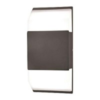 Φωτιστικό απλίκα μοντέρνα μαύρο τοίχου (επίτοιχο) led 5W 3000Κ θερμό λευκό φως ορθογώνιο 18,5cm x 9cm x 4cm αλουμινίου στεγανό IP54 325lumens