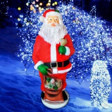 Χριστουγεννιάτικος διακοσμητικός Άγιος Βασίλης με 115cm ύψος πλαστικός φωτιζόμενος ντουί Ε14 στεγανός αδιάβροχος IP44
