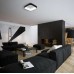 Φωτιστικό led 50W τετράγωνο οροφής μαύρο 50cmx50cm ντιμαριζόμενο (dimmable) με ασύρματο τηλεχειριστήριο εναλλαγής φωτισμού θερμό φυσικό ψυχρό φως