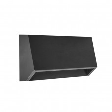 Απλίκα τοίχου φωτιστικό led 3W ορθογώνιο κυρτό πλαστικό επίτοιχο μαύρο (ανθρακί) εξωτερικού χώρου θερμό φώς 3000Κ στεγανό IP65 16cm x 3,3cm x 7cm 150lumen