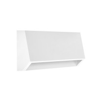 Απλίκα τοίχου φωτιστικό led 3W λευκό ορθογώνιο κυρτό πλαστικό επίτοιχο εξωτερικού χώρου θερμό φώς 3000Κ στεγανό IP65 16cm x 3,3cm x 7cm 150lumen