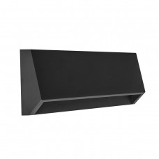 Απλίκα τοίχου φωτιστικό led 4W ορθογώνιο κυρτό πλαστικό επίτοιχο μαύρο (ανθρακί) εξωτερικού χώρου ενδιάμεσο φώς 4000Κ στεγανό IP65 22cm x 3,6cm x 8cm 