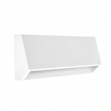 Απλίκα τοίχου φωτιστικό led 4W ορθογώνιο κυρτό πλαστικό επίτοιχο λευκό εξωτερικού χώρου ενδιάμεσο φώς 4000Κ στεγανό IP65 22cm x 3,6cm x 8cm 220lumen