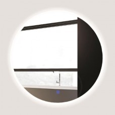 Καθρέπτης (καθρέφτης) μπάνιου τουαλέτας κρεμαστός στρογγυλός Φ60cm με touch κρυφό φωτισμό led 15W 4000Κ ενδιάμεσο λευκό φως 1680lumens IP44
