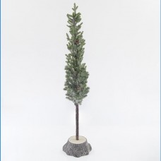 Χριστουγεννιάτικο δέντρο slim πάνω σε βάση με ύψος 145cm (1,45m) χρώματος πράσινο υλικό pvc διάμετρος 25cm και 75 κλαδιά