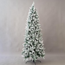 Χριστουγεννιάτικο δέντρο 270cm (2,70 μέτρα) χιονισμένο slim πολυτελείας pvc με διάμετρο 114cm μεταλλική βάση και 1702 κλαδιά
