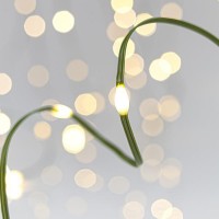 Χριστουγεννιάτικα 100 led θερμό daylight λευκό φως mini slim λαμπάκια (φωτάκια) 8 προγράμματα με πράσινο flat καλώδιο χαλκού σε σειρά 995cm στεγανά IP44