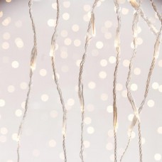 Χριστουγεννιάτικη κουρτίνα βροχή συμμετρική 240 led λαμπάκια με πρόγραμμα χιονόπτωσης ψυχρό λευκό 200 x 100cm και διάφανο καλώδιο στεγανή IP44