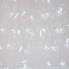 Χριστουγεννιάτικη βροχή (κουρτίνα) 150x90cm με αστέρια 90 led ψυχρά λαμπάκια (φωτάκια) 18 γραμμές επέκταση έως 3 και διάφανο καλώδιο στεγανή IP44