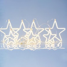 Χριστουγεννιάτικη βροχή (κουρτίνα) 150x108cm με αστέρια 47 neon led θερμά λαμπάκια (φωτάκια) 7 γραμμές επέκταση έως 3 και ασημί χάλκινο καλώδιο