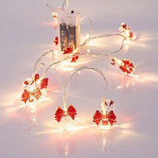 Χριστουγεννιάτικα 10 θερμά led λαμπάκια με σχέδιο ακρυλικά γλυκά και καμπάνες μπαταρίας 2xΑΑ μη στεγανά IP20 και διάφανο καλώδιο 140cm 