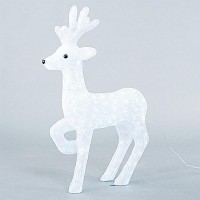 Χριστουγεννιάτικος διακοσμητικός τάρανδος led ακρυλικός 3D με 200 ψυχρά λευκά led 57cm x 24cm x 88cm στεγανός IP44