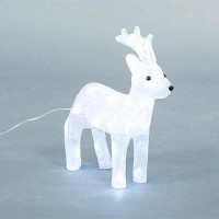 Χριστουγεννιάτικος ακρυλικός 3D διακοσμητικός φωτιζόμενος τάρανδος με 35 ψυχρά λευκά led 32,5cm x 11cm x 35cm στεγανός IP44