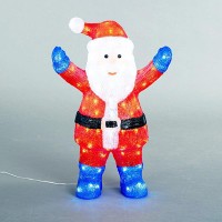 Χριστουγεννιάτικος διακοσμητικός Άγιος Βασίλης led ακρυλικός 3D με 120 ψυχρά λευκά led 39cm x 60cm x 21cm στεγανός IP44