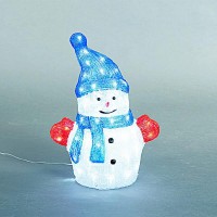 Χριστουγεννιάτικος διακοσμητικός χιονάνθρωπος led ακρυλικός 3D με 80 ψυχρά λευκά led 31cm x 50cm x 24cm στεγανός IP44
