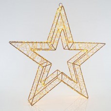 Χριστουγεννιάτικο led αστέρι 70cm x 8cm φωτιζόμενο με 2400 mini led θερμό φως και καλώδιο χρώματος χαλκού στρογγυλό στεγανό IP44