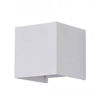 Φωτιστικό λευκό απλίκα τοίχου led up down 10W (2x5W) τετράγωνο αλουμινίου επίτοιχο θερμό φώς 3000Κ στεγανό IP65 10cmx10cmx10cm 600lumen