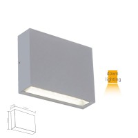 Απλίκα τοίχου slim φωτιστικό led up down 6W (2x3W) ορθογώνιο αλουμινίου επίτοιχο λευκό θερμό φώς 3000Κ στεγανό IP65 11,5x3,2x9,1cm 380lumen