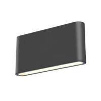 Φωτιστικό led ανθρακί (μαύρο) θερμό φως 3000Κ slim απλίκα τοίχου up down 12W (2x6W) ορθογώνιο αλουμινίου επίτοιχο στεγανό IP54 17,5x3x9,1cm 840lumen