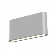 Φωτιστικό led γκρι θερμό φως 3000Κ slim απλίκα τοίχου up down 12W (2x6W) ορθογώνιο αλουμινίου επίτοιχο στεγανό IP54 17,5x3x9,1cm 840lumen