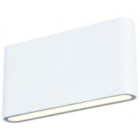 Φωτιστικό led λευκό θερμό φως 3000Κ slim απλίκα τοίχου up down 12W (2x6W) ορθογώνιο αλουμινίου επίτοιχο στεγανό IP54 17,5x3x9,1cm 840lumen