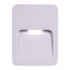 Φωτιστικό διαδρόμου led 2W slim επίτοιχο πλαστικό απλίκα τοίχου θερμό φώς 3000Κ χρώμα λευκό στεγανό με σκίαστρο IP65 ορθογώνιο 12cm x 9cm x 1,2cm
