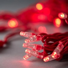 Χριστουγεννιάτικα 100 led κόκκινα λαμπάκια (φωτάκια) στεγανά αδιάβροχα IP65 ανά 10cm με επέκταση και κόκκινο καλώδιο καουτσούκ 1160cm