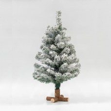 Χριστουγεννιάτικο δέντρο (δεντράκι) έλατο χιονισμένο ύψος 75cm υλικό pvc διάμετρος 45cm ξύλινη σταυρωτή βάση και 75 κλαδιά