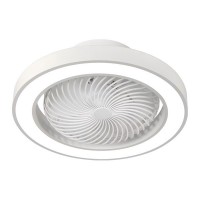 Ανεμιστήρας οροφής πλαφονιέρα λευκός 15W DC moter Φ50cm δυνατότητα αντίστροφης περιστροφής με κοντρόλ led φως 50W και 7 φτερωτές