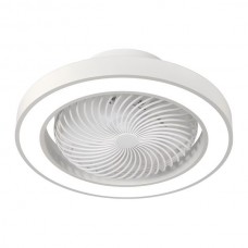 Ανεμιστήρας οροφής πλαφονιέρα λευκός 15W DC moter Φ50cm δυνατότητα αντίστροφης περιστροφής με κοντρόλ led φως 50W και 7 φτερωτές
