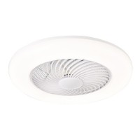 Ανεμιστήρας οροφής πλαφονιέρα λευκός 15W DC moter Φ55cm δυνατότητα αντίστροφης περιστροφής με κοντρόλ led φως 50W και 5 φτερωτές