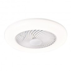 Ανεμιστήρας οροφής πλαφονιέρα λευκός 15W DC moter Φ55cm δυνατότητα αντίστροφης περιστροφής με κοντρόλ led φως 50W και 5 φτερωτές
