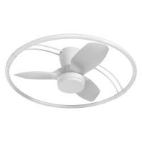 Ανεμιστήρας οροφής πλαφονιέρα λευκός 20W DC moter Φ80cm δυνατότητα αντίστροφης περιστροφής με κοντρόλ led φως 60W και 3 φτερωτές
