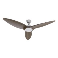 Ανεμιστήρας οροφής WIFI καφέ ξύλου 35W DC moter Φ132cm ύψος 31cm δυνατότητα αντίστροφης περιστροφής με κοντρόλ led φως 18W και 3 φτερωτές