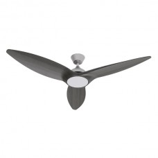 Ανεμιστήρας οροφής WIFI γκρι ξύλου 35W DC moter Φ132cm ύψος 31cm δυνατότητα αντίστροφης περιστροφής με κοντρόλ led φως 18W και 3 φτερωτές