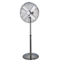 Ανεμιστήρας δαπέδου Φ40cm 60W ορθοστάτης πολυτελείας ύψος 110cm μεταλλικός 3 ταχύτητες 4 φτερωτές χρώματος inox ασημί