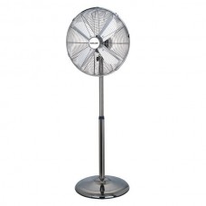 Ανεμιστήρας δαπέδου Φ40cm 60W ορθοστάτης πολυτελείας ύψος 110cm μεταλλικός 3 ταχύτητες 4 φτερωτές χρώματος inox ασημί