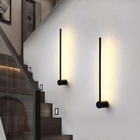Φωτιστικό μαύρο απλίκα τοίχου βέργα 60cm led 8W 3CCT εναλλαγή φωτισμού από τον διακόπτη τοίχου (3000-4000-6000K) θερμό φυσικό ψυχρό 800lumens