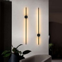 Φωτιστικό απλίκα τοίχου βέργα 100cm led 12W μαύρο 3CCT εναλλαγή φωτισμού από τον διακόπτη τοίχου (3000-4000-6000K) θερμό φυσικό ψυχρό 1200lumens