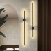 Φωτιστικό απλίκα τοίχου βέργα 100cm led 12W μαύρο 3CCT εναλλαγή φωτισμού από τον διακόπτη τοίχου (3000-4000-6000K) θερμό φυσικό ψυχρό 1200lumens