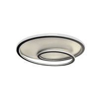 Φωτιστικό led 124W στρογγυλό οροφής μαύρο λευκό Φ49cm ντιμαριζόμενο (dimmable) με ασύρματο τηλεχειριστήριο εναλλαγής φωτισμού θερμό φυσικό ψυχρό