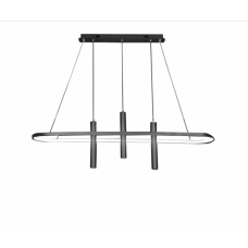 Φωτιστικό κρεμαστό 100cm led 73W μαύρο με 3 σωλήνες dimmable με ασύρματο τηλεχειριστήριο εναλλαγής φωτισμού θερμό φυσικό ψυχρό φως