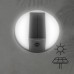 Φωτιστικό με ηλιακό panel μαύρο led 5W στρογγυλό Φ20cm απλίκα τοίχου ενδιάμεσο φως 4000Κ στεγανό IP54 500lumens